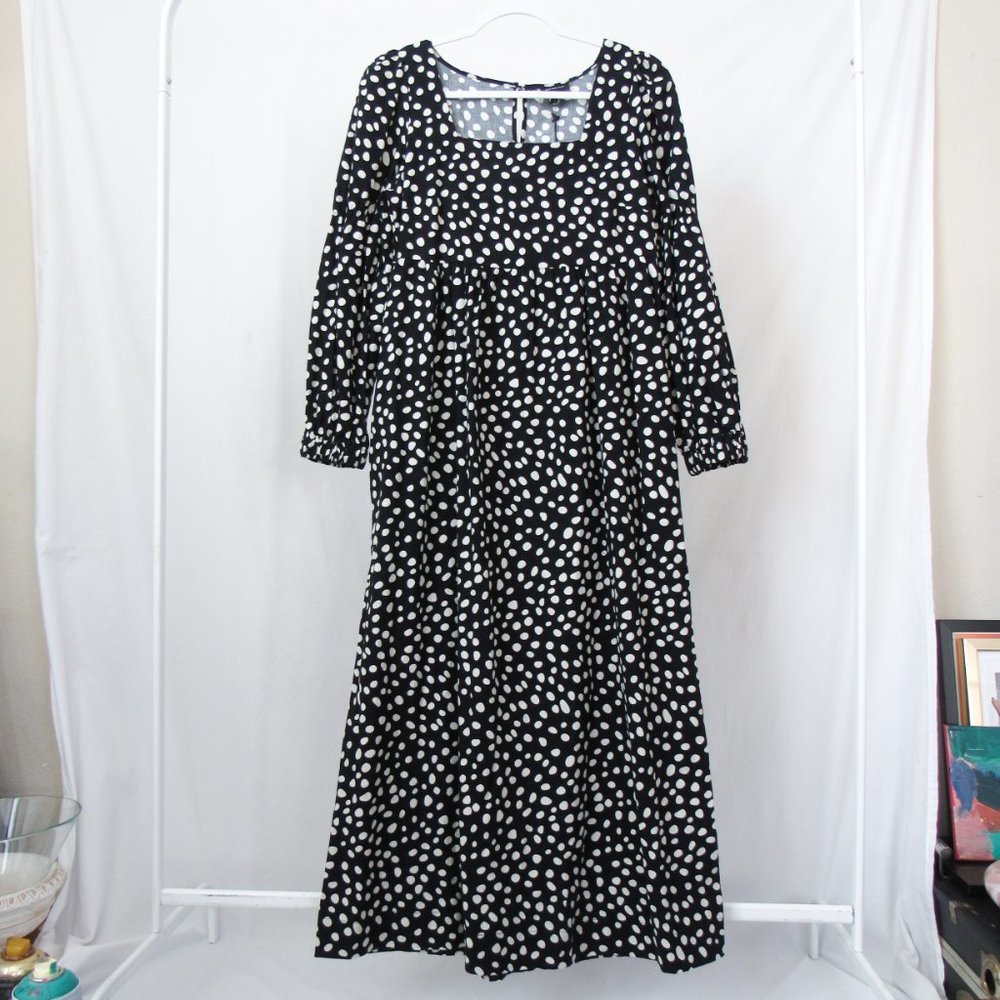 WHO WHAT WEAR Printed Dress Maxi Summer Dress Cotton Dress Bell Sleeves